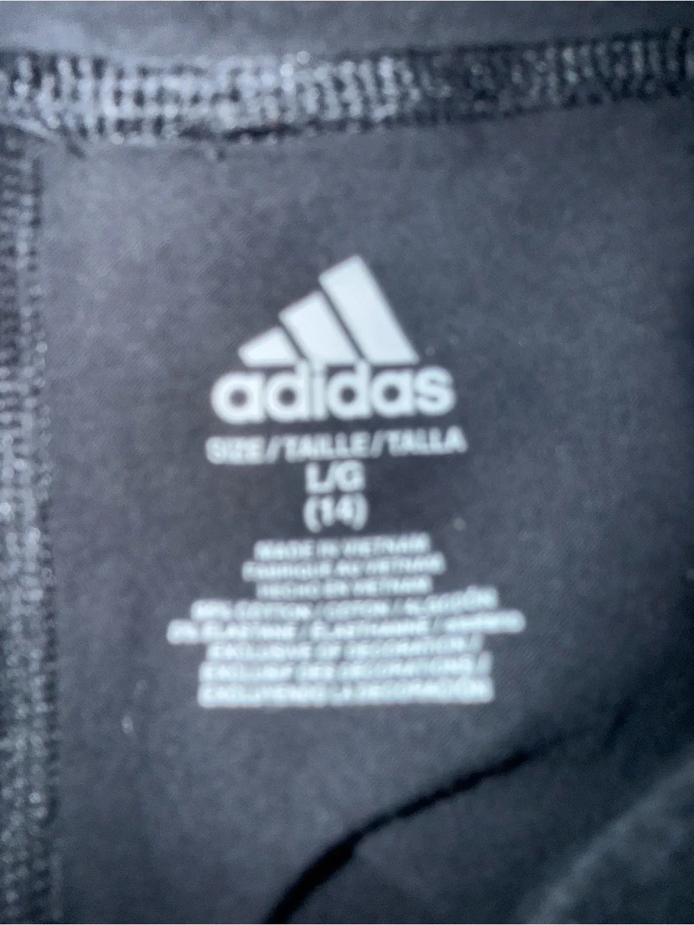 Adidas Girls Black 3-Stripe Leggings with Pockets Size Large 14